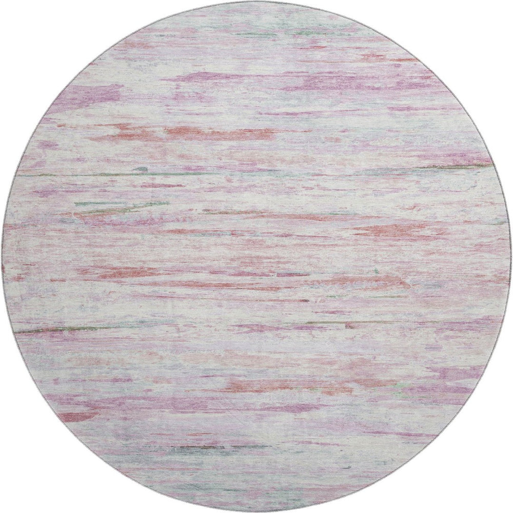 HomeRoots 8' X 10' Washable Blush and Ivory Abstract Area Rug with UV Protection for Modern Living Spaces 710128