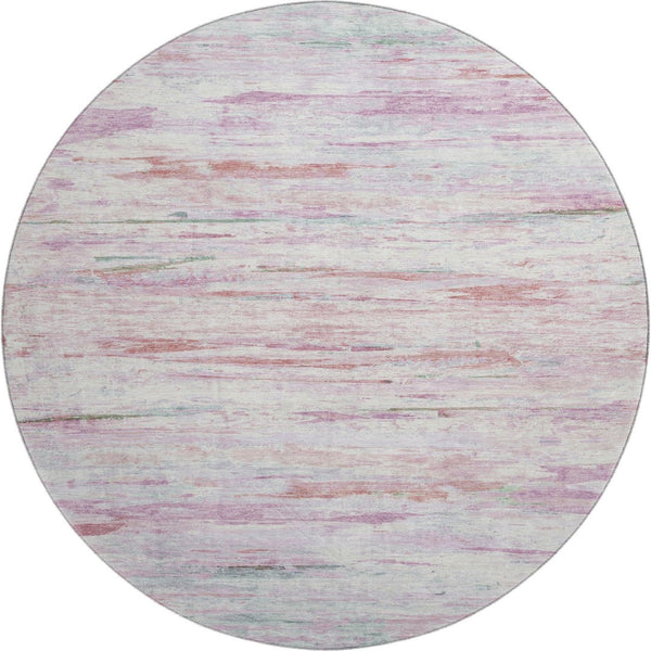 HomeRoots 8' X 10' Washable Blush and Ivory Abstract Area Rug with UV Protection for Modern Living Spaces 710128