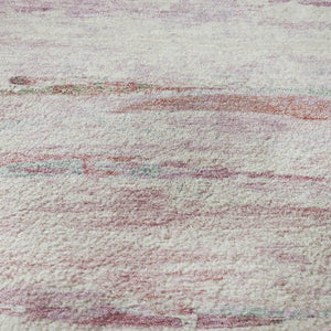 HomeRoots 8' X 10' Washable Blush and Ivory Abstract Area Rug with UV Protection for Modern Living Spaces 710128