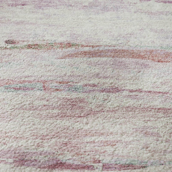 HomeRoots 8' X 10' Washable Blush and Ivory Abstract Area Rug with UV Protection for Modern Living Spaces 710128