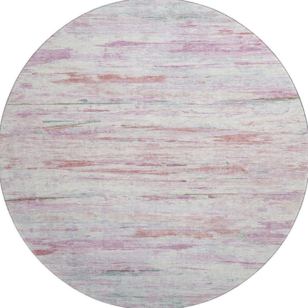HomeRoots 8' X 10' Washable Blush and Ivory Abstract Area Rug with UV Protection for Modern Living Spaces 710128