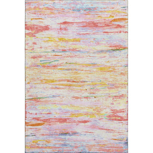 HomeRoots 9' X 12' Coral Yellow Ivory Abstract Area Rug - Durable, Washable, Stain Resistant with UV Protection 710135