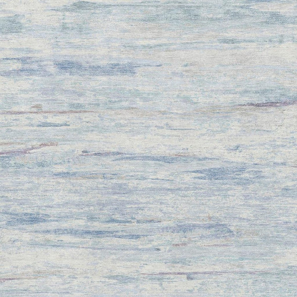 HomeRoots 5' Sky Blue & Ivory Abstract Washable Area Rug - UV Protected, Stain Resistant, Modern Style! 710144