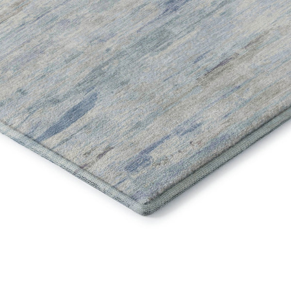HomeRoots 8' Sky Blue & Ivory Abstract Washable Round Rug – UV Protected, Kid & Pet Friendly, Durable Design 710145