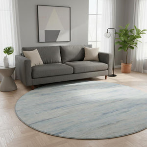 HomeRoots 8' X 10' Sky Blue & Ivory Abstract Washable Area Rug - Durable, Stain Resistant, UV Protected Design 710146