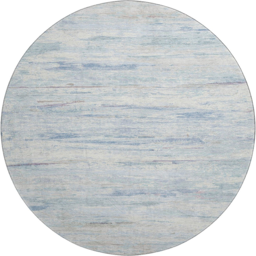 HomeRoots 8' X 10' Sky Blue & Ivory Abstract Washable Area Rug - Durable, Stain Resistant, UV Protected Design 710146