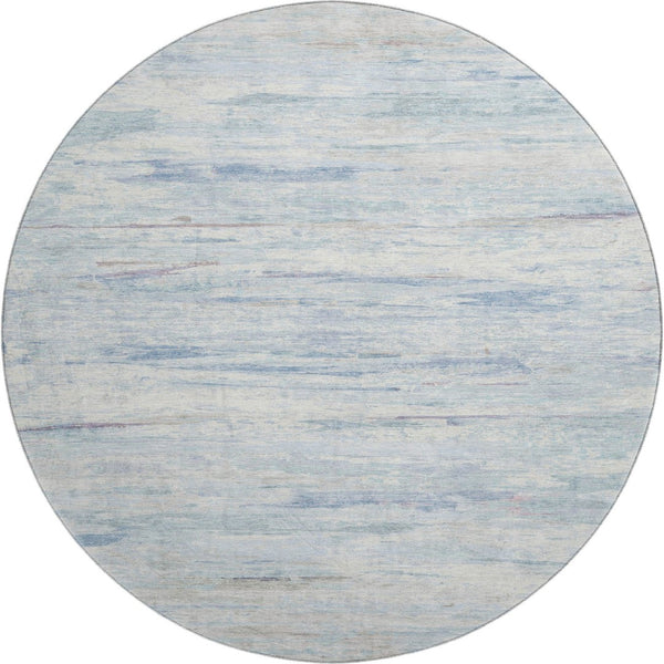 HomeRoots 8' X 10' Sky Blue & Ivory Abstract Washable Area Rug - Durable, Stain Resistant, UV Protected Design 710146