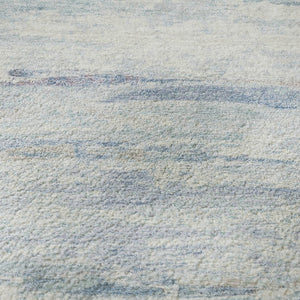 HomeRoots 8' X 10' Sky Blue & Ivory Abstract Washable Area Rug - Durable, Stain Resistant, UV Protected Design 710146