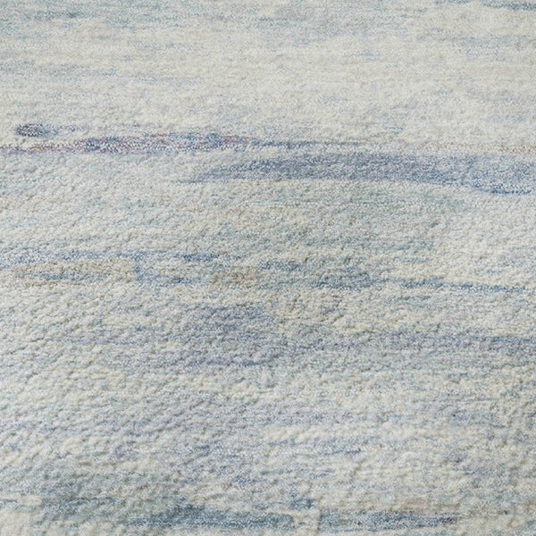 HomeRoots 8' X 10' Sky Blue & Ivory Abstract Washable Area Rug - Durable, Stain Resistant, UV Protected Design 710146