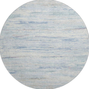 HomeRoots 8' X 10' Sky Blue & Ivory Abstract Washable Area Rug - Durable, Stain Resistant, UV Protected Design 710146