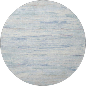 HomeRoots 8' X 10' Sky Blue & Ivory Abstract Washable Area Rug - Durable, Stain Resistant, UV Protected Design 710146