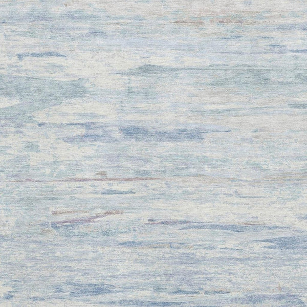 HomeRoots 9' X 12' Sky Blue & Ivory Abstract Area Rug - Stain-Resistant, UV-Protected, Modern Design for Homes 710147
