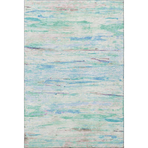 HomeRoots 10' X 14' Teal & Ivory Abstract Area Rug - Washable, UV Protected, Soft, Durable & Stylish Design! 710154