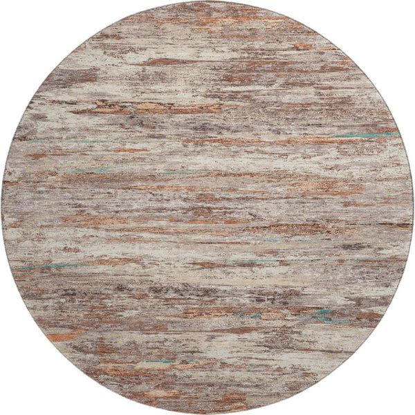 HomeRoots 8' X 10' Washable Area Rug in Terra Cotta, Beige, & Teal - UV Protected, Stain-Resistant Design 710158