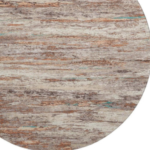 HomeRoots 8' X 10' Washable Area Rug in Terra Cotta, Beige, & Teal - UV Protected, Stain-Resistant Design 710158