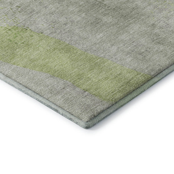 HomeRoots 9' X 12' Stylish Abstract Washable Area Rug in Artichoke Green, Lavender, and Taupe - UV & Stain Resistant! 710165