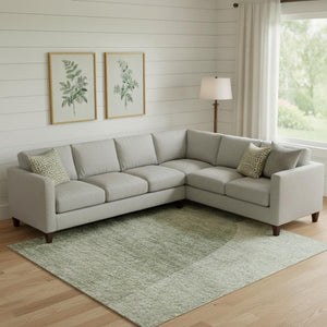 HomeRoots 10' X 14' Artichoke Green Abstract Area Rug - Stylish, Washable, UV-Protected, Perfect for Busy Homes 710166