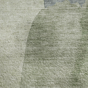 HomeRoots 10' X 14' Artichoke Green Abstract Area Rug - Stylish, Washable, UV-Protected, Perfect for Busy Homes 710166