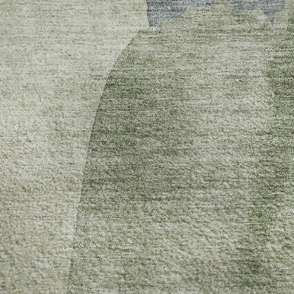 HomeRoots 10' X 14' Artichoke Green Abstract Area Rug - Stylish, Washable, UV-Protected, Perfect for Busy Homes 710166