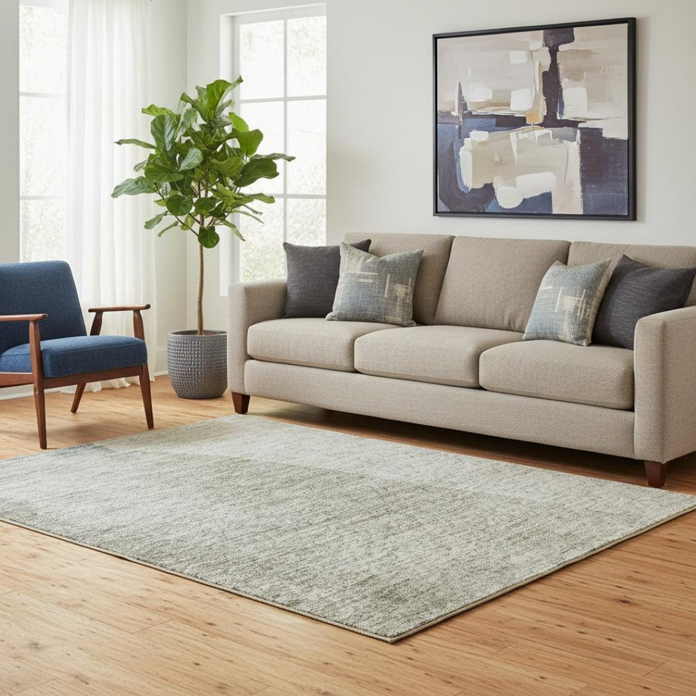 HomeRoots 8' Beige Taupe & Lavender Abstract Washable Round Rug - Stylish, Durable, UV Protected & Non-Slip! 710169