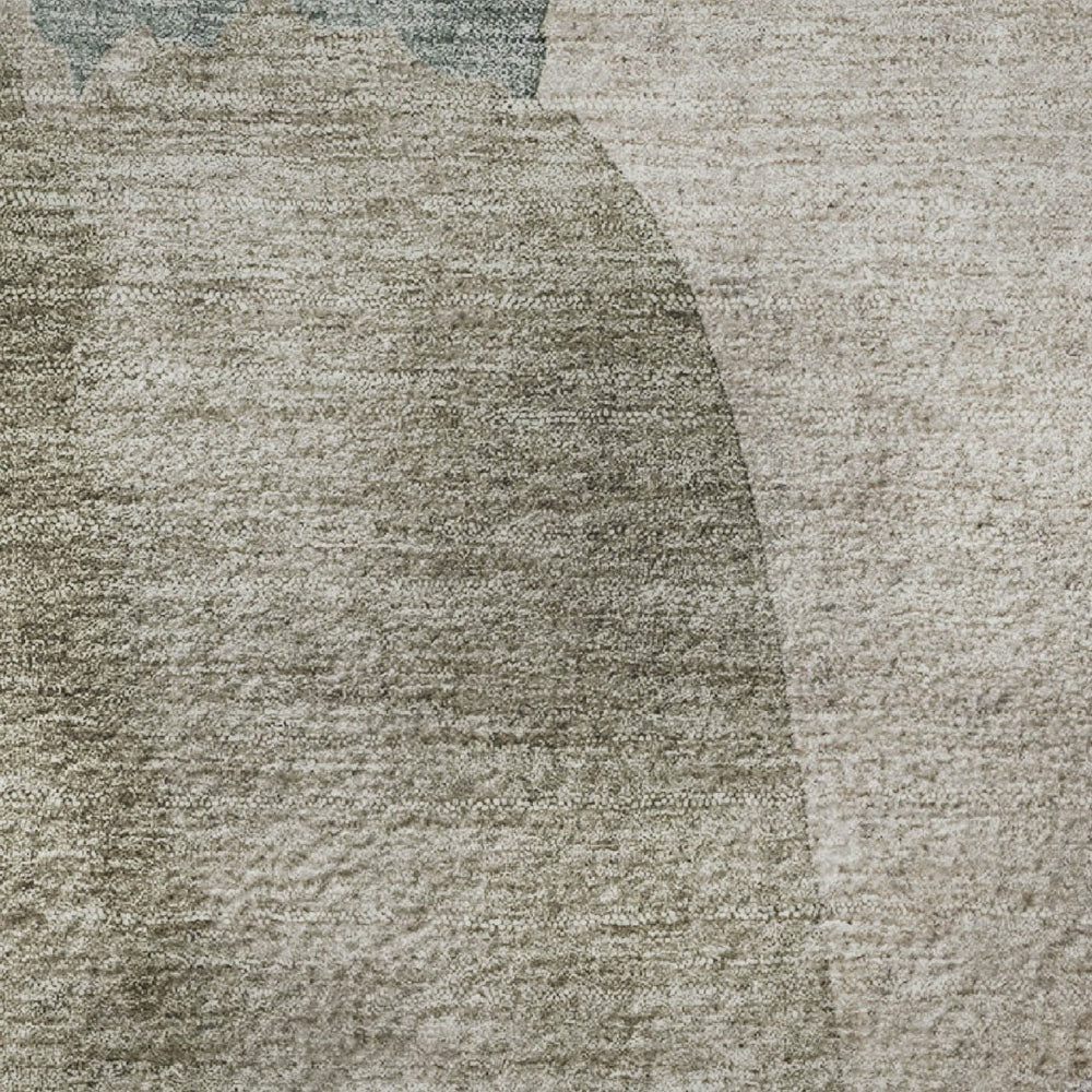 HomeRoots 9' X 12' Beige Taupe & Lavender Abstract Washable Area Rug with UV Protection for Busy Homes 710171