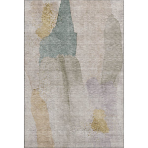 HomeRoots 10' Washable Beige Taupe & Lavender Abstract Area Rug - UV Protected, Stain Resistant, Modern Style 710172