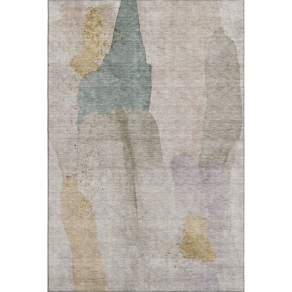 HomeRoots 10' Washable Beige Taupe & Lavender Abstract Area Rug - UV Protected, Stain Resistant, Modern Style 710172