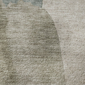 HomeRoots 10' Washable Beige Taupe & Lavender Abstract Area Rug - UV Protected, Stain Resistant, Modern Style 710172