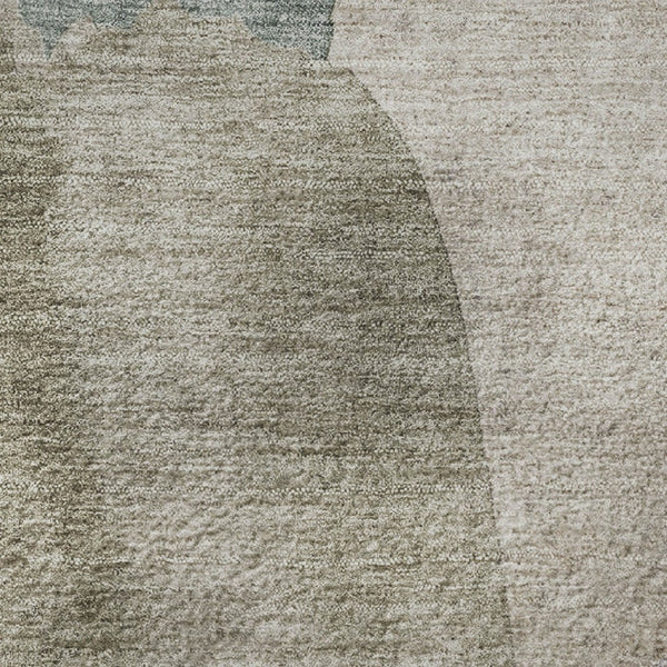 HomeRoots 10' Washable Beige Taupe & Lavender Abstract Area Rug - UV Protected, Stain Resistant, Modern Style 710172