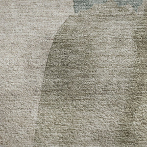 HomeRoots 10' Washable Beige Taupe & Lavender Abstract Area Rug - UV Protected, Stain Resistant, Modern Style 710172