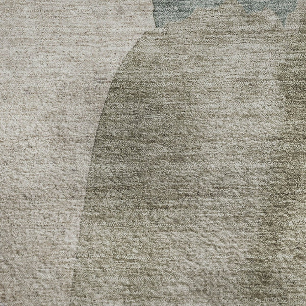 HomeRoots 10' Washable Beige Taupe & Lavender Abstract Area Rug - UV Protected, Stain Resistant, Modern Style 710172