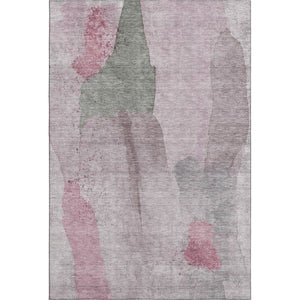 HomeRoots 5' X 8' Blush and Gray Abstract Area Rug - Washable, UV-Protected, Ideal for Homes with Kids & Pets 710174