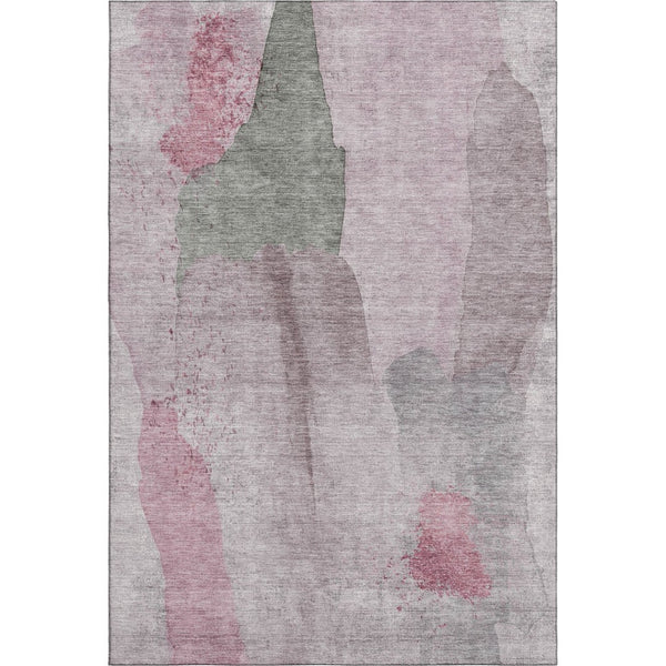 HomeRoots 5' X 8' Blush and Gray Abstract Area Rug - Washable, UV-Protected, Ideal for Homes with Kids & Pets 710174