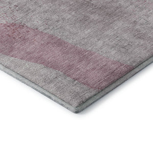 HomeRoots 5' X 8' Blush and Gray Abstract Area Rug - Washable, UV-Protected, Ideal for Homes with Kids & Pets 710174