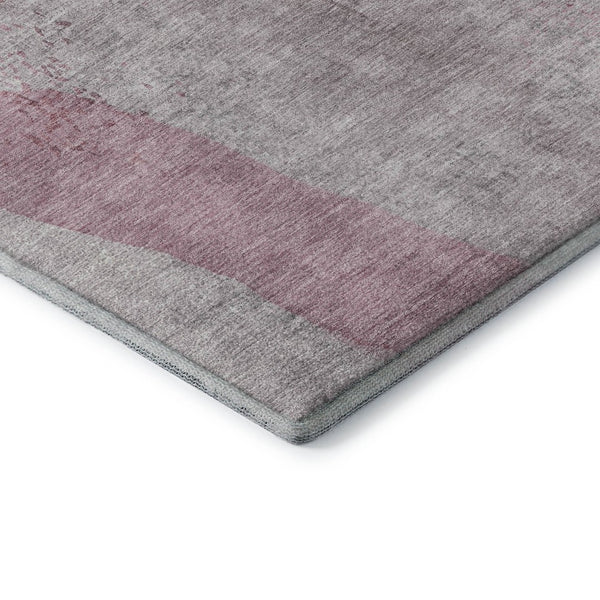 HomeRoots 5' X 8' Blush and Gray Abstract Area Rug - Washable, UV-Protected, Ideal for Homes with Kids & Pets 710174