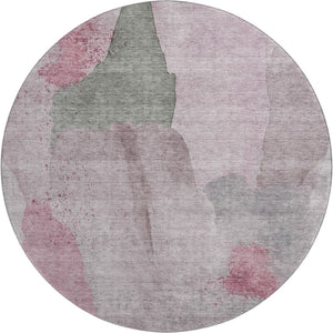 HomeRoots 8' X 10' Blush and Gray Abstract Washable Area Rug with UV Protection for Stylish, Durable Living Spaces 710176