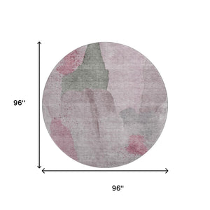 HomeRoots 8' X 10' Blush and Gray Abstract Washable Area Rug with UV Protection for Stylish, Durable Living Spaces 710176