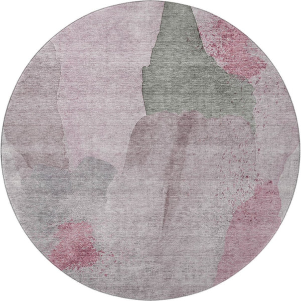 HomeRoots 8' X 10' Blush and Gray Abstract Washable Area Rug with UV Protection for Stylish, Durable Living Spaces 710176