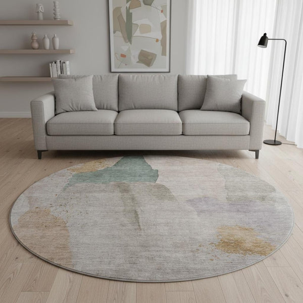 HomeRoots 8' X 10' Copper Lavender Beige Washable Area Rug - Modern, Durable, Stain-Resistant, UV Protected! 710182