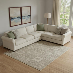 HomeRoots 10' X 14' Washable Copper Lavender Beige Abstract Area Rug with UV Protection for Busy Homes 710184