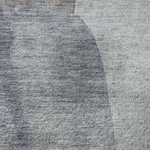 HomeRoots 9' X 12' Stylish Denim Blue & Gray Abstract Washable Area Rug with UV Protection for Families & Pets 710189
