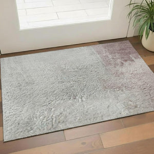 HomeRoots 5' X 8' Blush Gray & Ivory Abstract Area Rug - Soft, Washable, UV Protected, Ideal for Families & Pets 710204