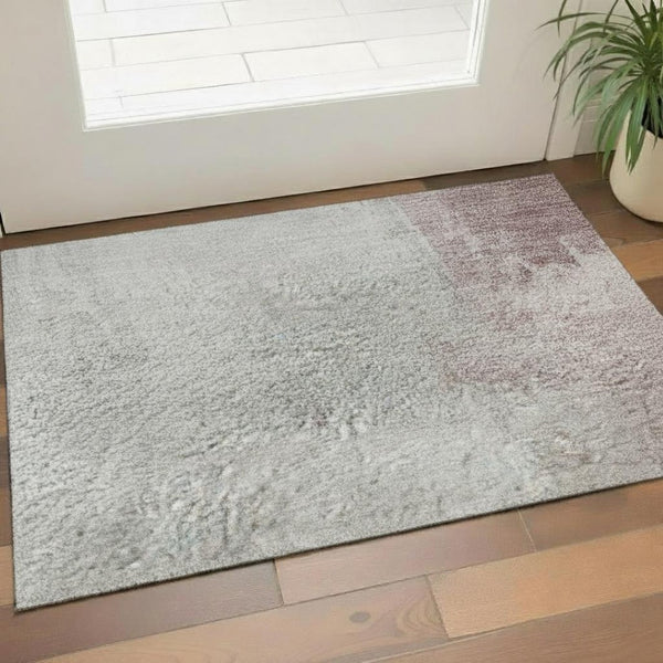 HomeRoots 5' X 8' Blush Gray & Ivory Abstract Area Rug - Soft, Washable, UV Protected, Ideal for Families & Pets 710204