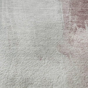 HomeRoots 8' Blush Gray and Ivory Abstract Washable Round Rug - Stylish, Durable, UV-Protected for Any Space! 710205