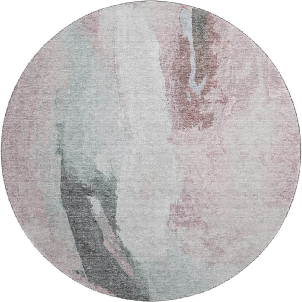 HomeRoots 8' X 10' Blush Gray and Ivory Abstract Area Rug - Washable, UV Protected, Stylish & Durable Design 710206