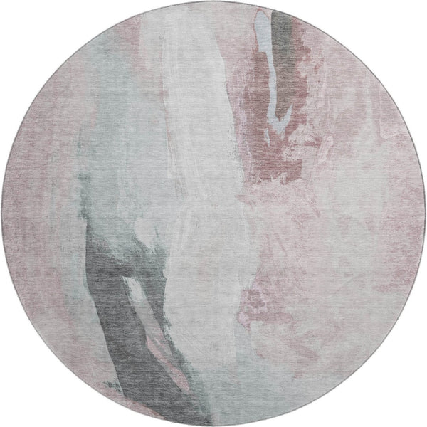 HomeRoots 8' X 10' Blush Gray and Ivory Abstract Area Rug - Washable, UV Protected, Stylish & Durable Design 710206