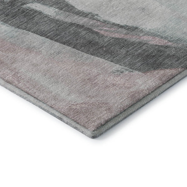 HomeRoots 8' X 10' Blush Gray and Ivory Abstract Area Rug - Washable, UV Protected, Stylish & Durable Design 710206