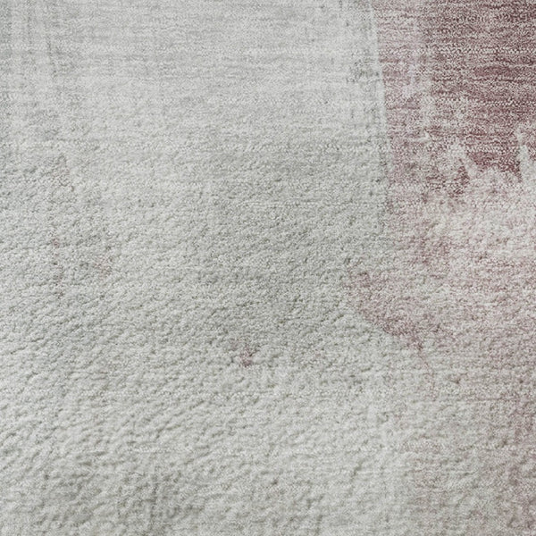 HomeRoots 8' X 10' Blush Gray and Ivory Abstract Area Rug - Washable, UV Protected, Stylish & Durable Design 710206
