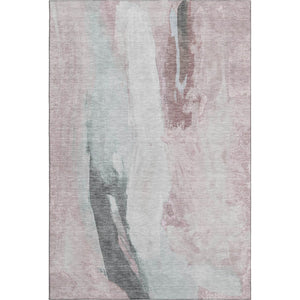 HomeRoots 9' X 12' Blush Gray Ivory Abstract Washable Area Rug - Durable, Stain-Resistant, UV Protected Design 710207