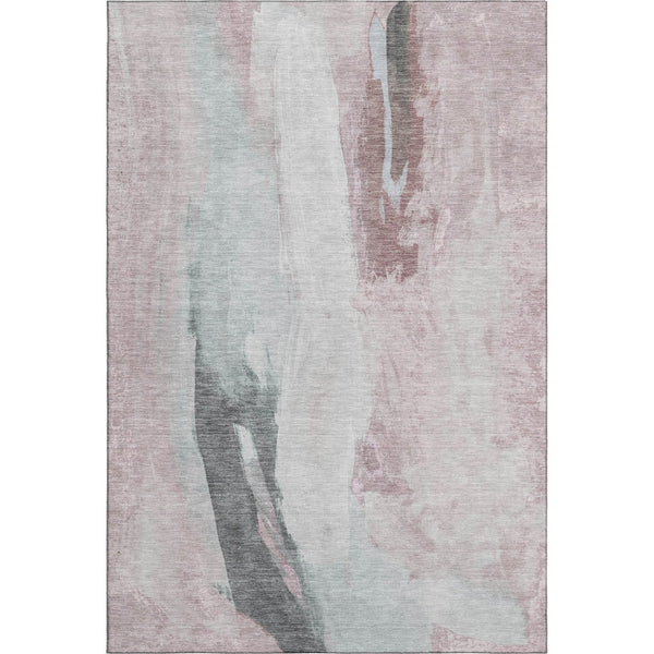 HomeRoots 9' X 12' Blush Gray Ivory Abstract Washable Area Rug - Durable, Stain-Resistant, UV Protected Design 710207